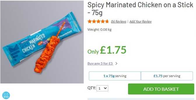 MuscleFood Spicy Marinated Chicken on a Stick Review